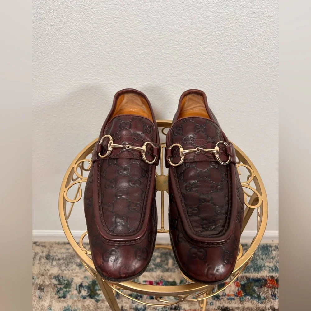 Gucci VTG Guccissima Horsebit Loafer Tom Ford Era GG Monogram Embossed Size 41.5